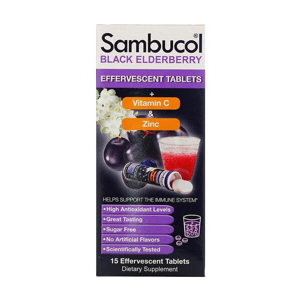 Sambucol, ブラックエルダーベリー、発泡錠、発泡錠15粒