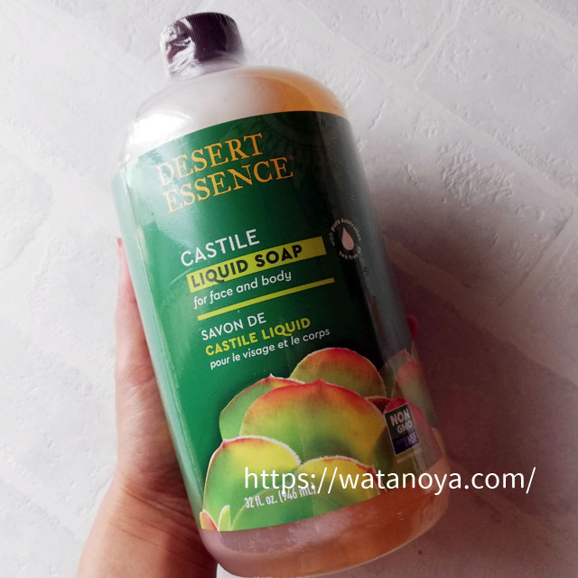 Desert Essence, エコーハーベストティーツリーオイル配合カスチール石鹸, 32 fl oz (960 ml)