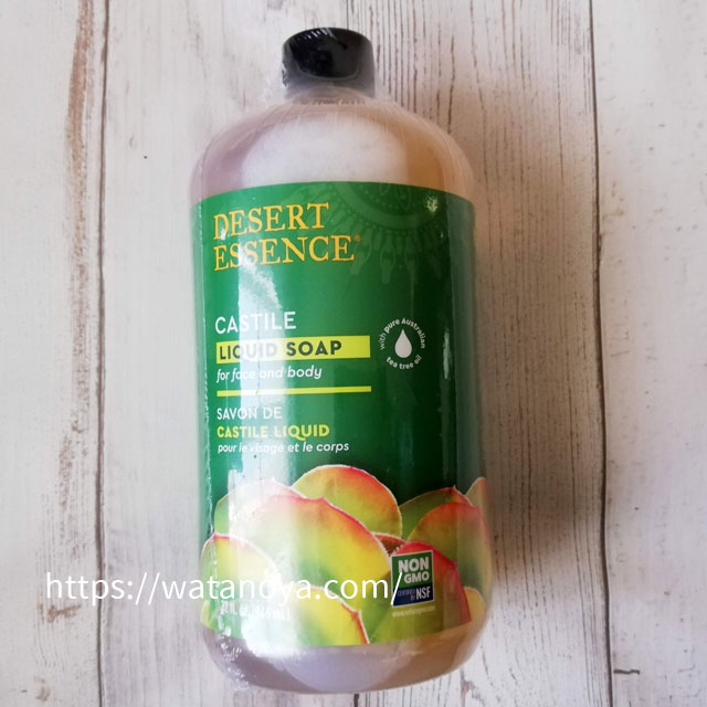 Desert Essence, エコーハーベストティーツリーオイル配合カスチール石鹸, 32 fl oz (960 ml)
