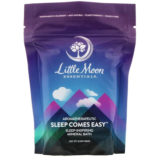 Little Moon Essentials, Sleep Comes Easy（スリープカムズイージー）、おやすみタイムのサポートミネラルバス、383g（13.5オンス）
