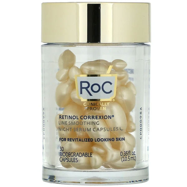 RoC, Retinol Correxion（レチノールコレクシオン）エイジングケア（年齢に応じたケア）用ナイト美容液カプセル、生分解性カプセル30粒 